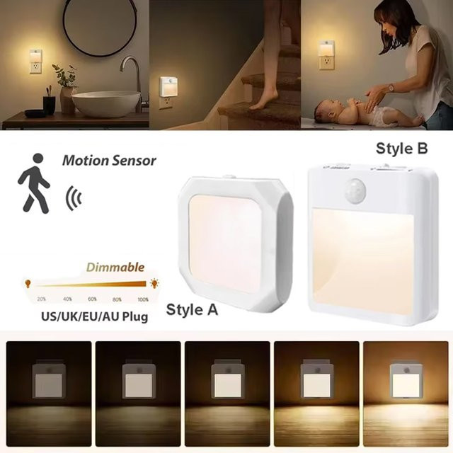 VENUSWING Dimmbare LED Schrankleuchte mit Bewegungsmelder als Drahtlose Nachtlicht-Beleuchtung für Schlafzimmer, Korridor und Nachttisch - Bild 1