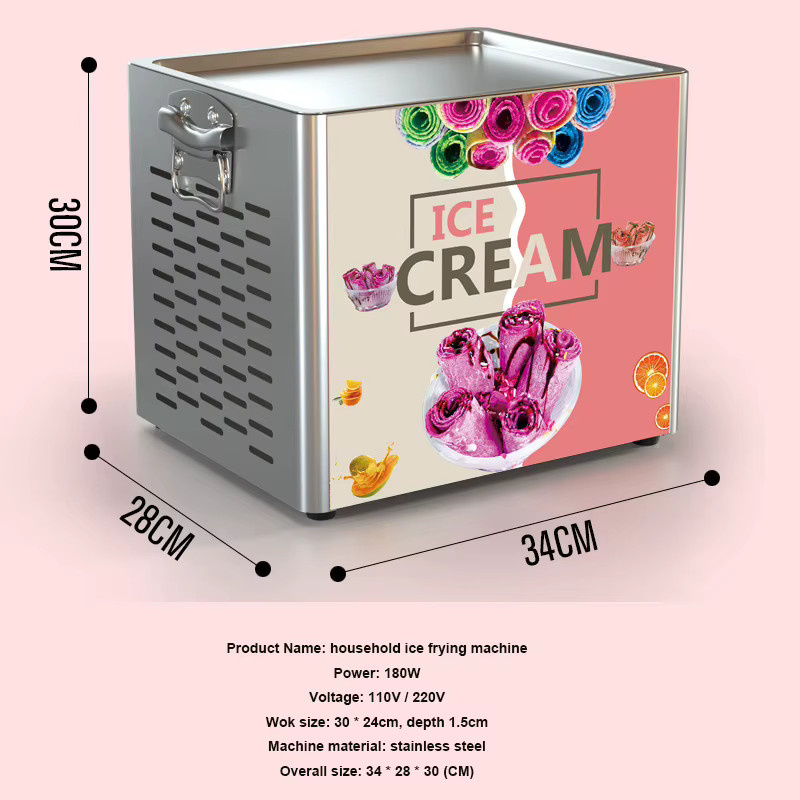 BEIJAMEI Mini-Eismaschine aus Edelstahl in Silber für Joghurt und Fruchteis, 220V - Bild 1