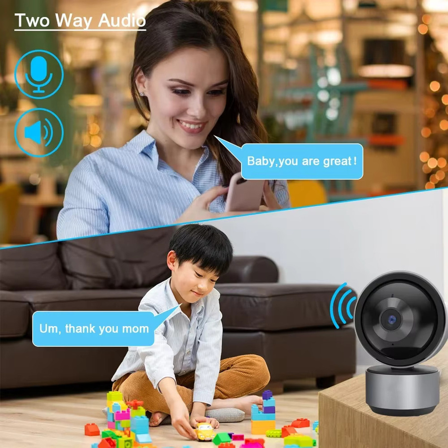 Tuya 5MP WLAN PTZ Sicherheitskamera für Innenräume in Schwarz mit 2-Wege-Audio, App-Steuerung und Auto-Tracking als Smart Life Babymonitor und CCTV Überwachungskamera - Bild 2