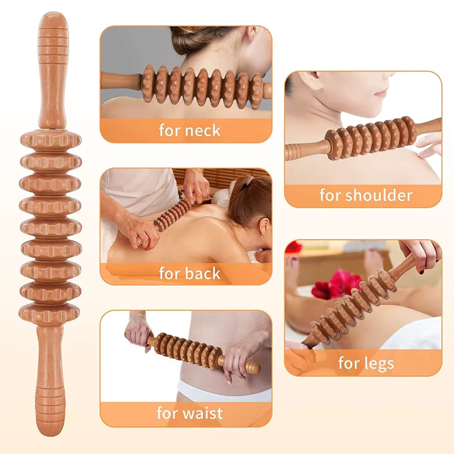 YQQGD Anti-Cellulite-Massagegerät aus Holz, Handroller, Unisex - Bild 3