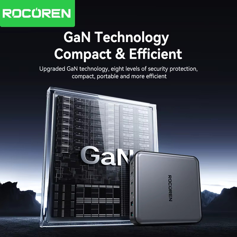 Rocoren 200 W GaN Schnellladegerät mit 6 Ports und USB Typ C für iPhone 15 16 Pro Max und Samsung - Bild 5