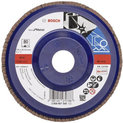 Bosch Fächerschleifscheibe X571 Best for Metal in Blau, Durchmesser: 125 mm - Bild 1