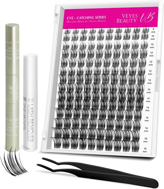 Veyesbeauty Sweetie Wimpern-Cluster Lash Kit, schwarz, 140 Cluster, 8-18mm - Bild 1