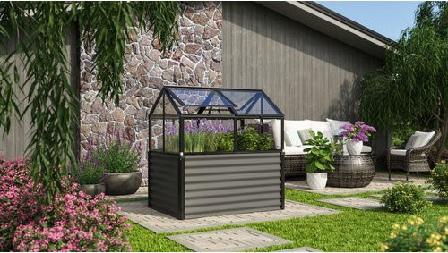 VITAVIA Hochbeet Zola aus Zincalume in Schwarz, B/T/H: 89 x 126,7 x 134,5 cm - Bild 1