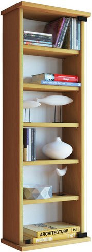 VCM Wandregal Loposa aus Holzwerkstoff in Braun mit ESG-Sicherheitsglastür, B: 91,5 cm, H: 31 cm, T: 18 cm - Bild 1