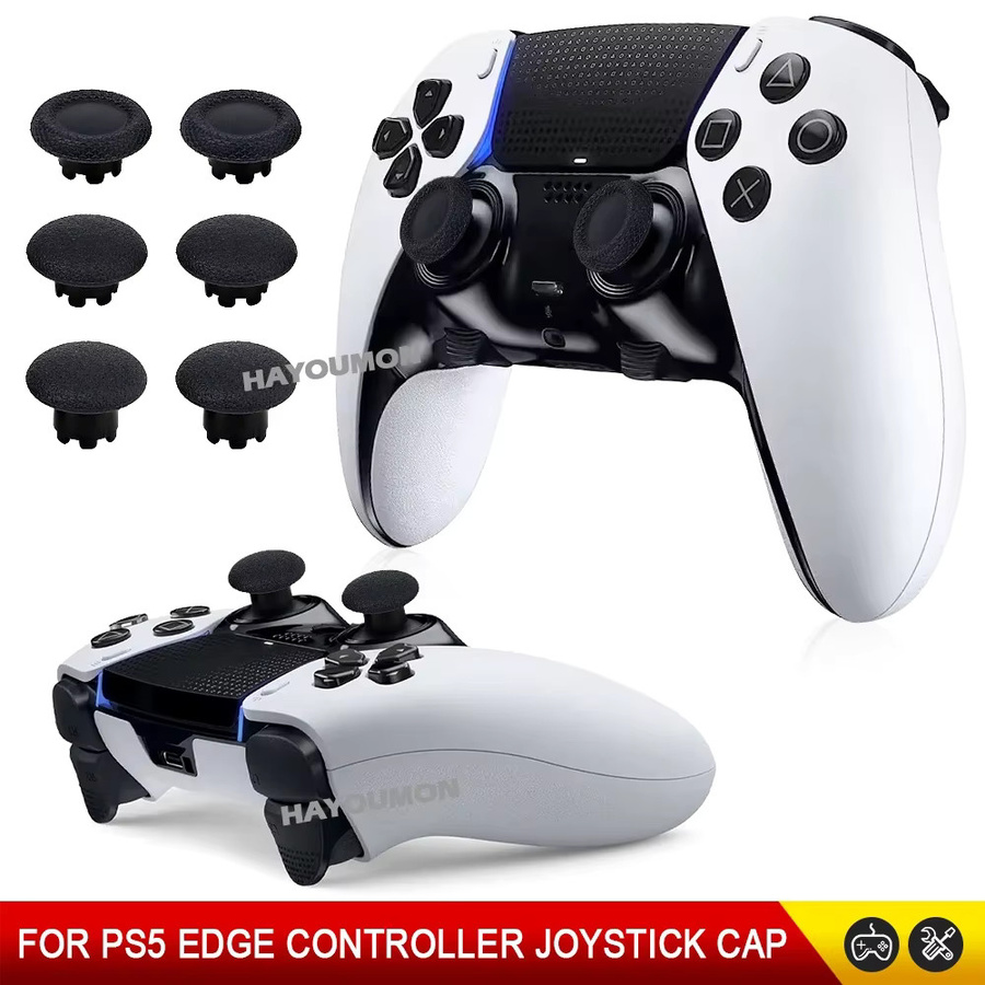 Pogopirate 6-in-1 Ersatz-Analogsticks für PS5 Edge Controller, Schwarze Kunststoff-Joystick-Daumenknöpfe - Bild 2
