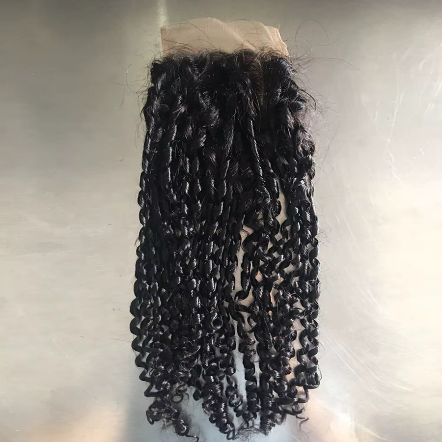 Htonicca Pixie Curl Echthaarverschluss, Schweizer Spitze, 15,2–45,7 cm, 100 % Remy-Haar - Bild 4