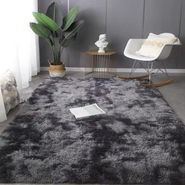 Yiran Furniture Plüsch-Zottelteppich in Blau, rechteckiger Teppich für Wohnzimmer, Schlafzimmer oder Balkon, B/T: 60 x 40 cm - Bild 1