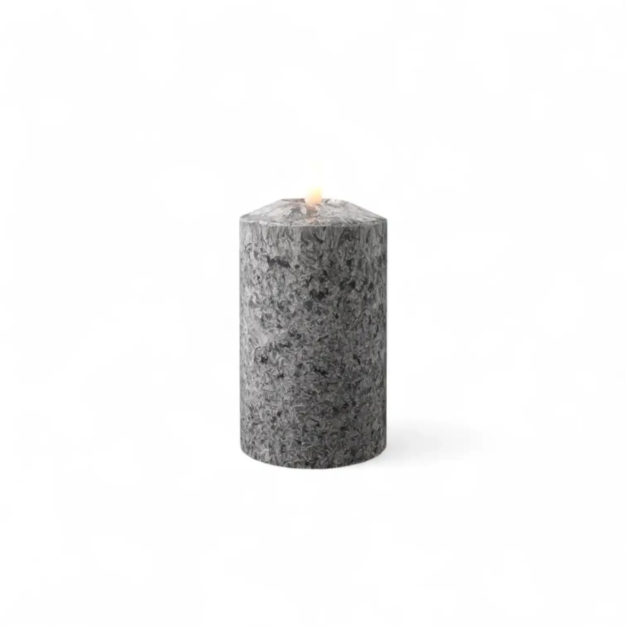 Mansion atmosphere LED-Kerze Marble in Schwarz mit Flicker-Effekt, B/T/H: 7,5 x 7,5 x 12,5 cm - Bild 1