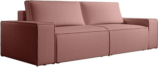 Vente-unique Schlafsofa Amelia Polsterstoff in Terracotta oder Rosa mit 257 cm Breite - Bild 1