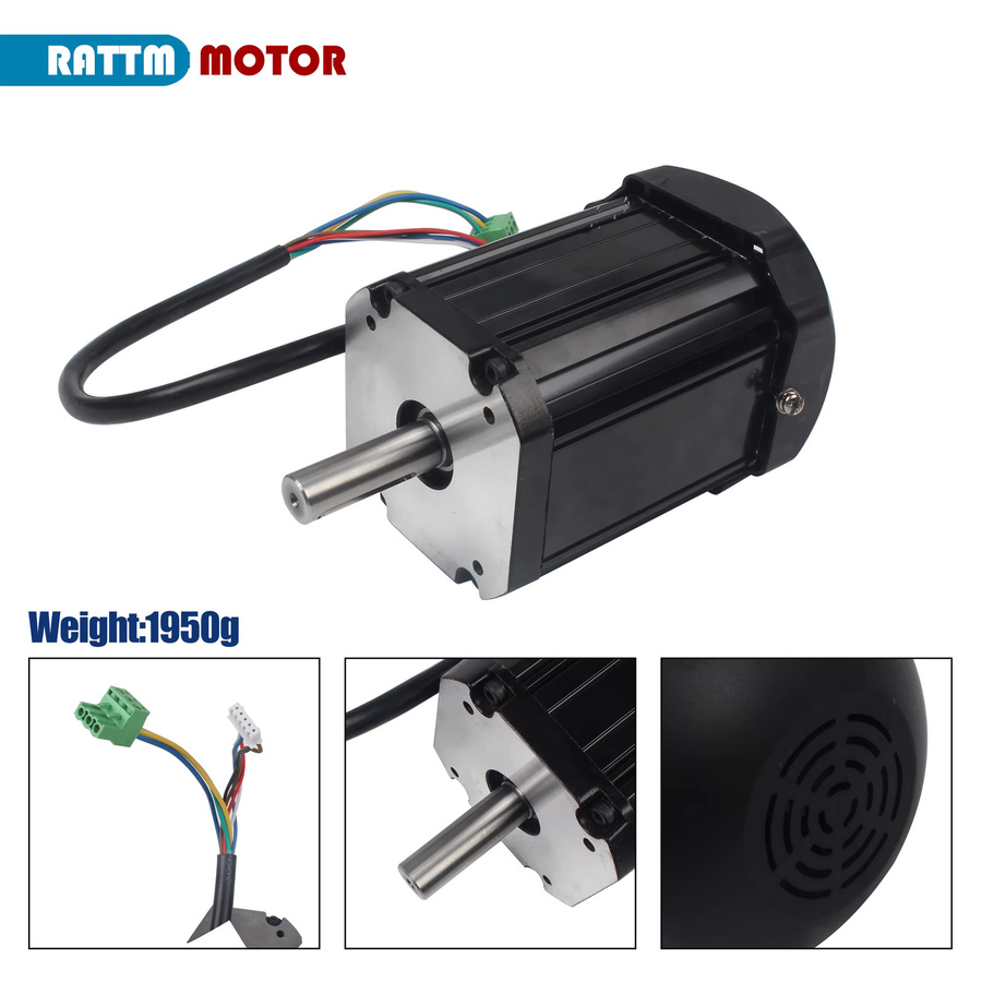 POWACE DC bürstenloser Spindelmotor mit Hauptsteuerplatine und Verkabelung für Drehmaschinen CD-210V MX-210V WM-210V, 1,1 kW, Schwarz - Bild 4