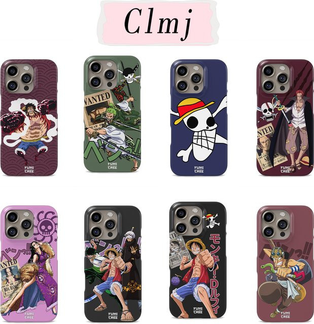 Bandai Handyhülle im One Piece Anime Design für iPhone 11 bis iPhone 17 Pro Max, bunte doppelschichtige Abdeckung, Multicolor - Bild 1
