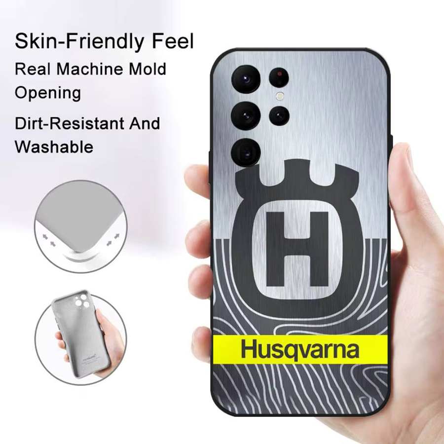 Husqvarna ES Handyhülle für Samsung Galaxy S21 S22 S23 S24 S25 FE Plus Classic in Schwarz Softshell - Bild 4