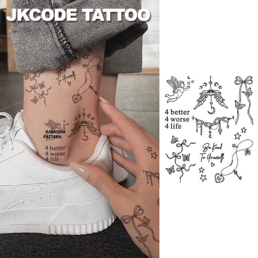 JKCODE TATTOO Finger-Tattoos für Damen, wasserfest - Bild 1