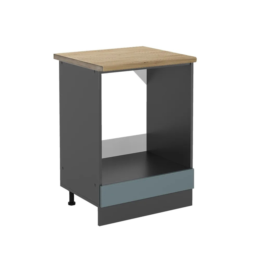 Vicco R-Line Herdbauschrank in Blau-Grau/Anthrazit mit Eiche-Optik, Breite: 60 cm, Höhe: 81,6 cm, Tiefe: 60 cm - Bild 2