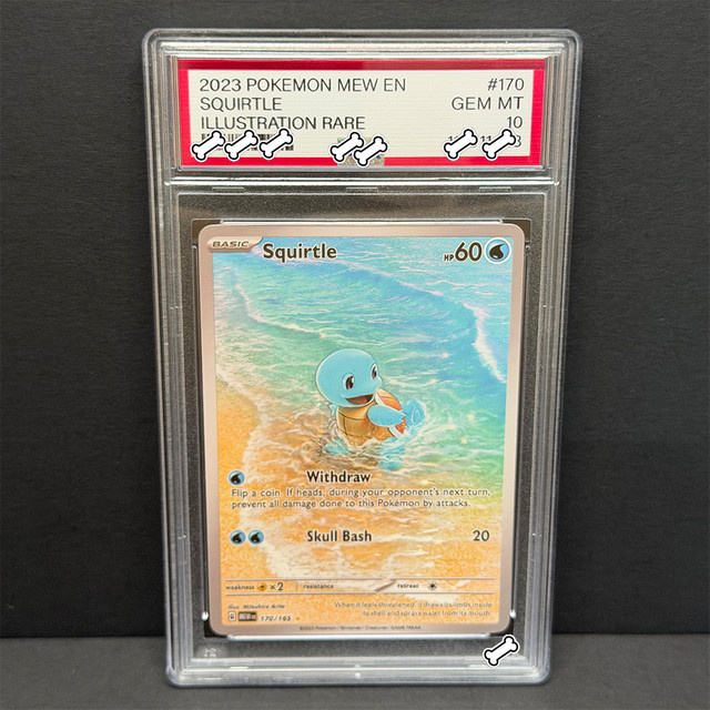 Keeppley Pokémon Mew en Squirtle Gem MT Illustration Rare Game Grey Hat Van Gogh Spielkarte - Bild 1