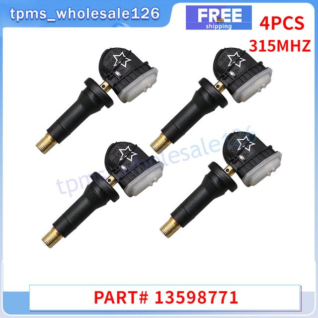 GANGLE TPMS Autoreifen Reifendrucksensor Set 315MHz für Buick, Cadillac, Chevrolet und GMC in Schwarz - Bild 1
