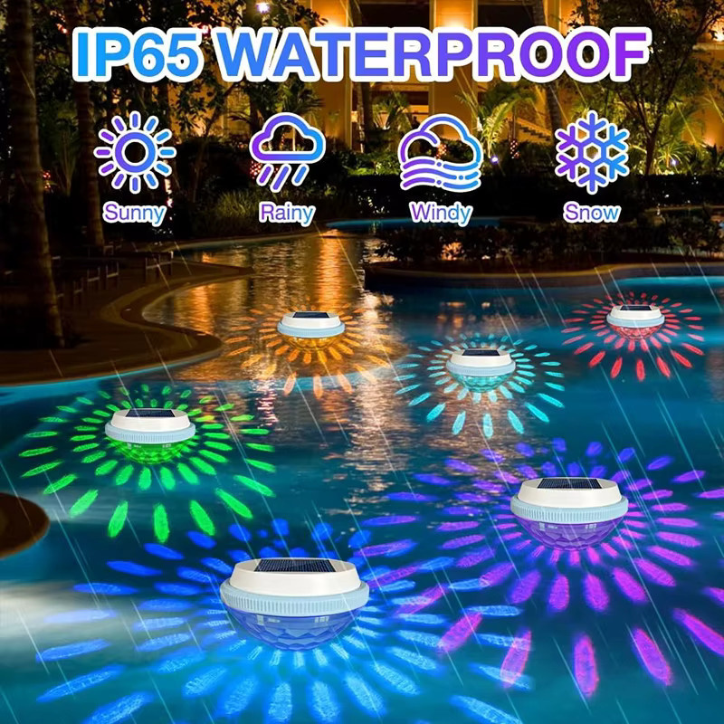 Schwimmende Solar-Poolbeleuchtung von super-cheese mit RGB-Farbwechsel, wasserdichte Solar-Teichbeleuchtung für Garten und Schwimmbad, Multicolor, B/T/H: 7,5 x 10,7 x 2,0 cm - Bild 5