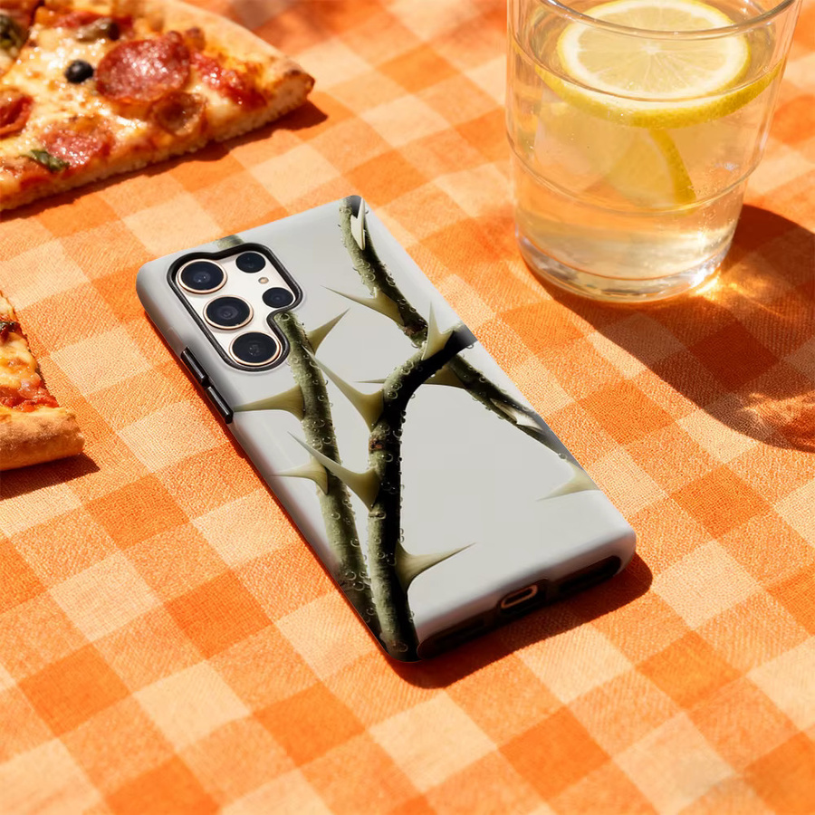 Potdemiel Handyhülle Thorny Branches mit Dew für Samsung Galaxy S25 Ultra, S24 und S23 Ultra Plus, glänzende doppellagige Rückseite, Multicolour - Bild 3