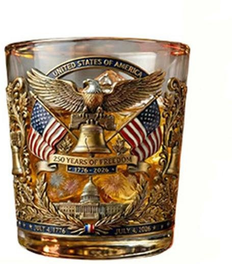 Manjianjing Whiskeyglas Amerika 250. Jubiläum Transparent Tumbler für Bourbon und Cocktails - Bild 1