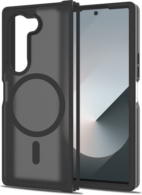UYUXIO Magnetische Handyhülle für Samsung Galaxy Z Fold 7, Schlanke Durchscheinende Rückseite, Transparent/Schwarz - Bild 1