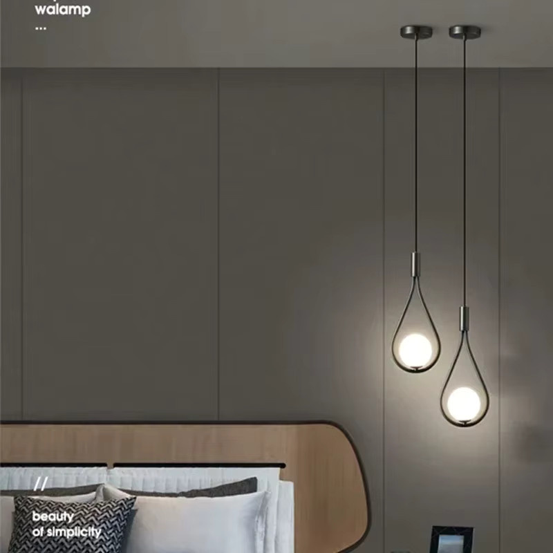 LEITELL Pendelleuchte in Kupfer und Schwarz mit Milchglas-Lampenschirm und G9 Fassung - Bild 1