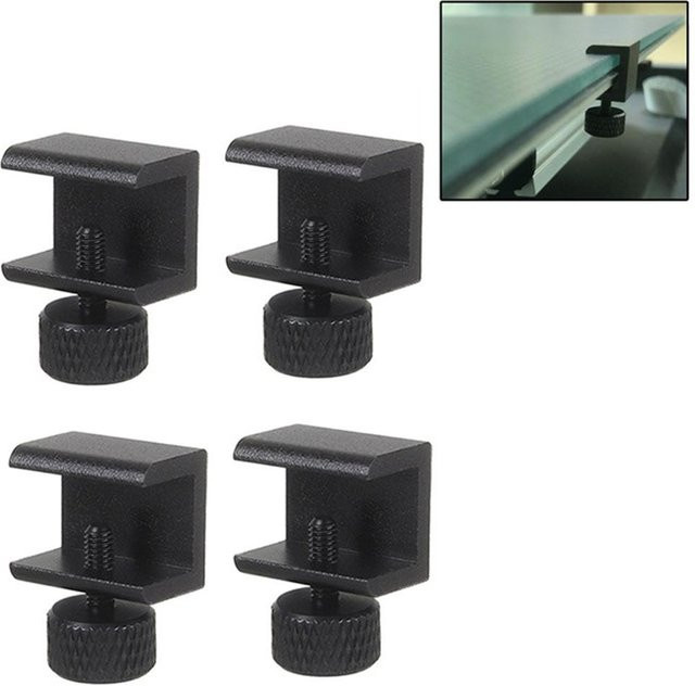 4 Stück verstellbare Glasklemmen aus Aluminiumlegierung in Schwarz für Ender 3 und CR10 Bauplattform von Simplistic Living Home - Bild 1