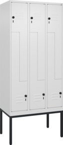 C+P Z-Spind Classic PLUS Garderobenschrank mit 6 Fächern, Gestell aus Stahl, Farbe: Weiß/Grau, H x B x T: 212 x 90 x 50 cm - Bild 1