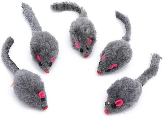 10-teiliges Set Plüsch-Katzenminze-Simulationsmaus, interaktives Spielzeug, gray - Bild 1