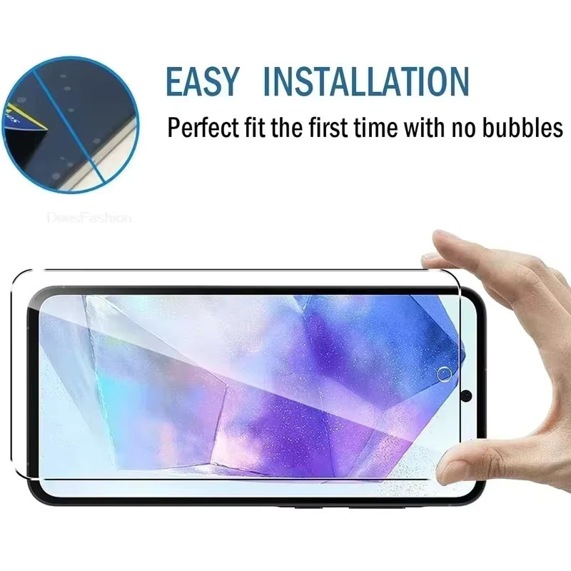 Displayschutzfolie aus gehärtetem Glas für Samsung Galaxy A56 A55 A54 5G A36 A26 A16 A06 A35 A34 A14 A15 A17 A07 S24 S23 S25 FE, transparent - Bild 2