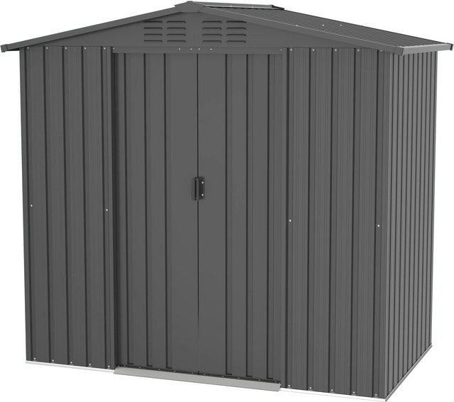 Tepro Metallgerätehaus Flex Shed Medium aus verzinktem Stahlblech in Anthrazit B: 201,8 cm, T: 182,5 cm, H: 118,6 cm - Bild 1