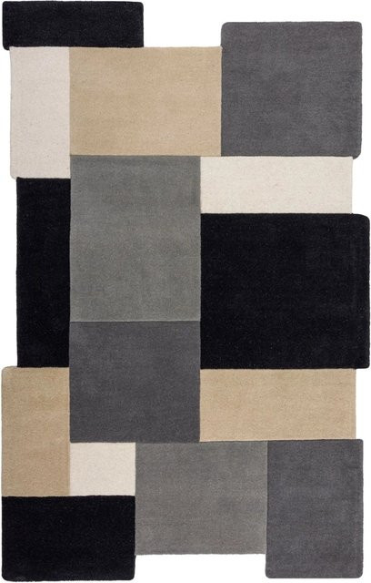 Flair Rugs Wollteppich Collage Mono in Multicolour, B/T: 120 x 180 cm - Bild 1