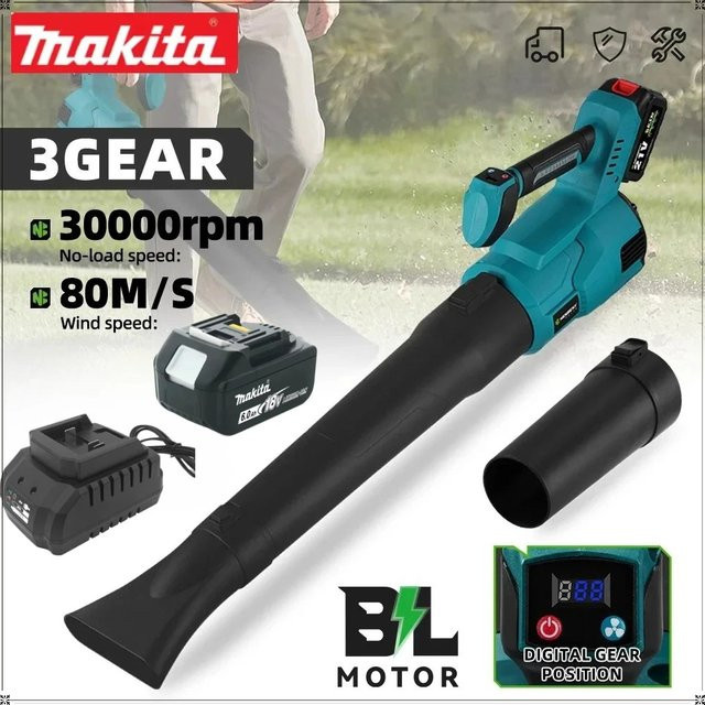 Makita 18V Akku-Laubbläser kabelloser elektrischer Luftbläser aus Kunststoff - Bild 1