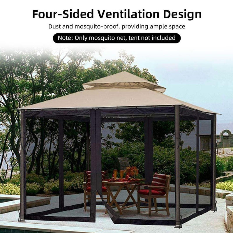 Aimo Moskitonetz für Terrassenüberdachungen und Verandas aus Polyester, Farbe: Braun/Beige, B x H: 300 x 360 cm - Bild 2