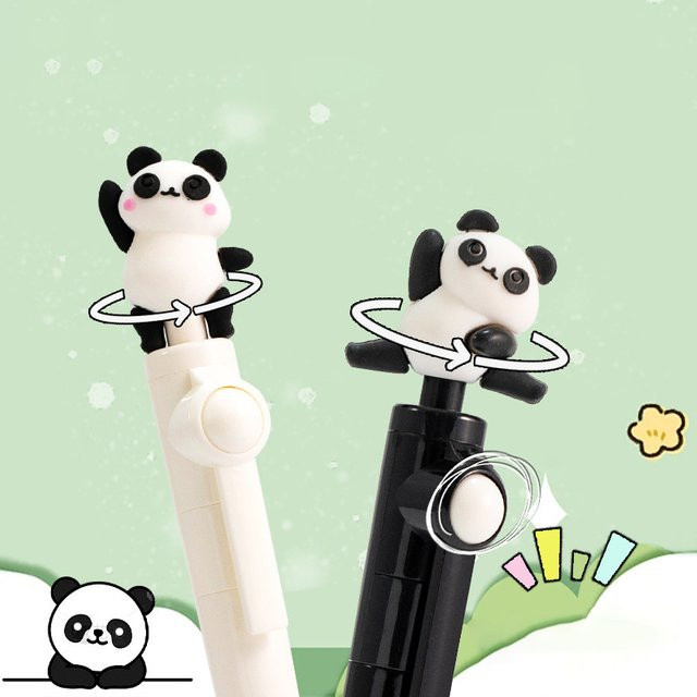CHENJ Panda Gelstift drehbar in Schwarz und Weiß für Schule und Büro - Bild 1