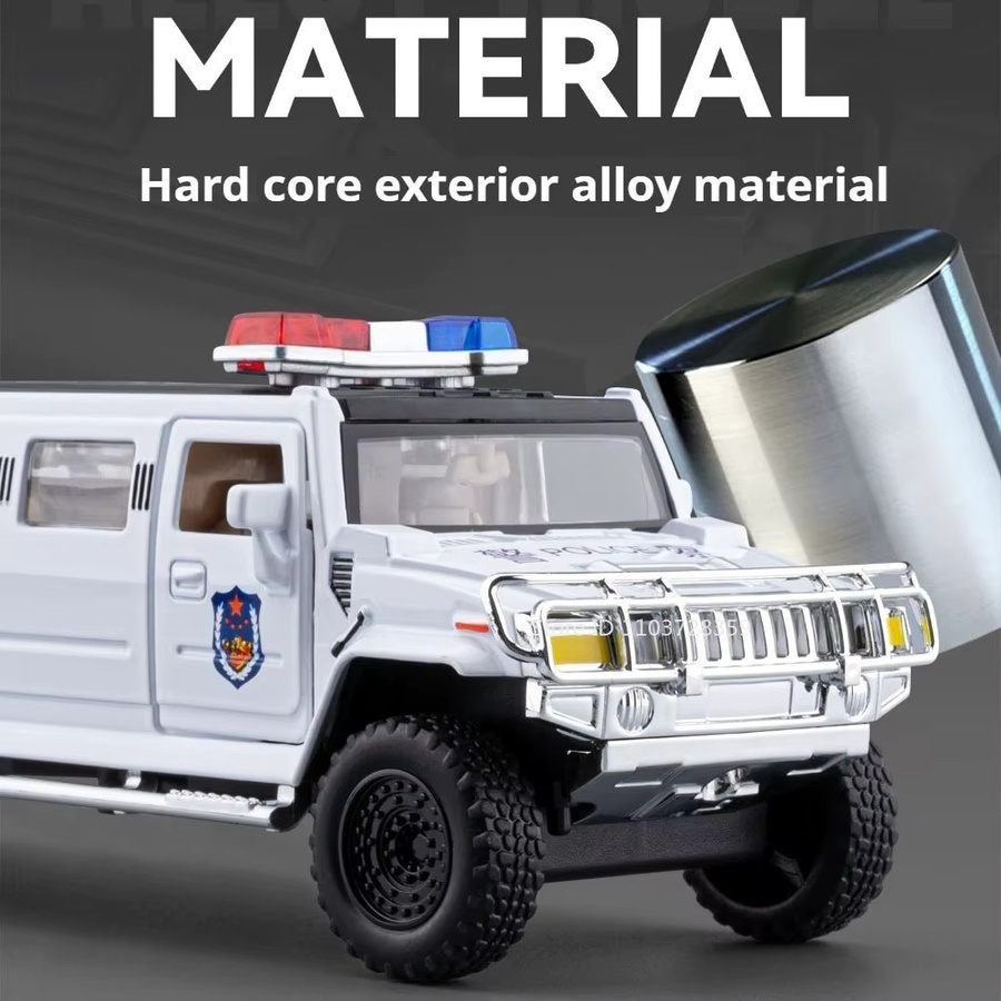 MAKEDA Polizei Geländewagen, Modellspielzeug, 1:32, Metall, mit Licht und Sound - Bild 3