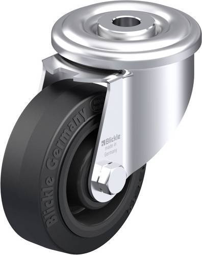 Blickle LER-POEV 80R Stahlblech-Lenkrolle in Schwarz und Grau mit 80 mm Rad-Durchmesser und 140 kg Tragfähigkeit - Bild 1