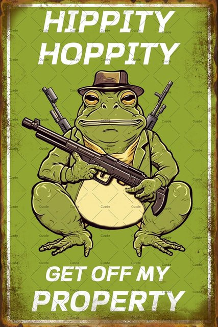 Cusde Vintage Metallschild Hippity Hoppity Get Off My Property Retro-Warnschild in Grün B: 20,0 cm, H: 14,0 cm - Bild 1