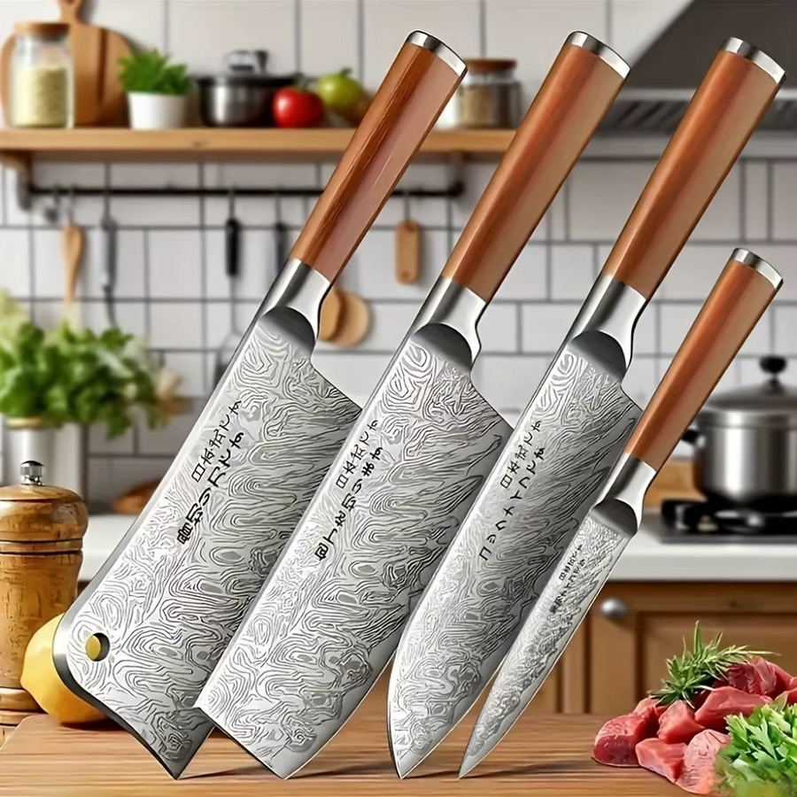 PLYS 4-teiliges Küchenmesser-Set aus Edelstahl in Silber mit Fleischschneider, Schneidemesser und Obstmesser - Bild 2