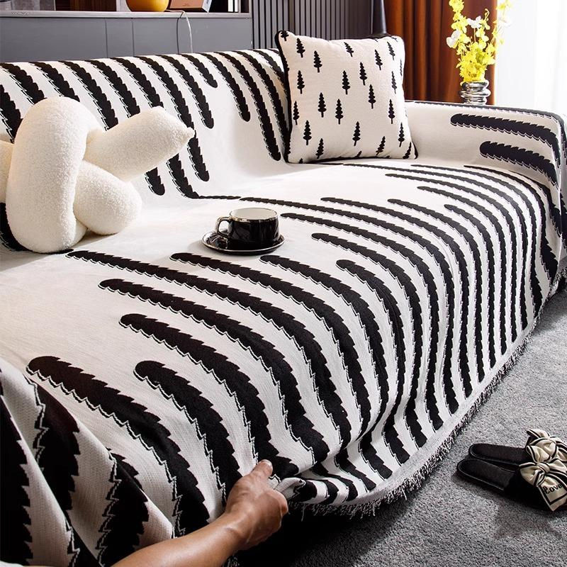 Super Six Chenille Sofaüberwurf mit geometrischem Muster, Waschbarer Sofaüberzug für alle Jahreszeiten, B/H: 180 x 130 cm - Bild 8