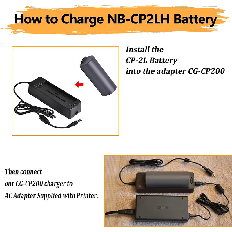 Canon NB-CP2LH NB-CP2L Akku und Ladegerät Set, 1800mAh, Schwarz, kompatibel mit Canon SELPHY NB-CP1L, CG-CP200, CP1500, CP1300, CP900, CP800 - Bild 4