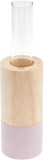 Rico Design Holz Vase mit Reagenzglas in Flieder - Bild 1