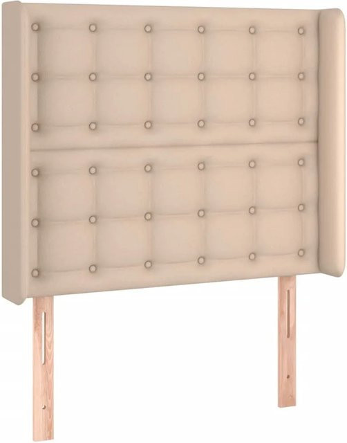 vidaXL LED Kopfteil aus Kunstleder in Cappuccino-Braun mit USB-Ladeport und integrierter Beleuchtung, B: 83 cm, T: 16 cm, H: 118-128 cm - Bild 1