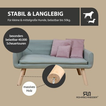 Rohrschneider Hundesofa Chicago in Hellblau mit abnehmbarem Bezug und erhöhtem Boden - Bild 1
