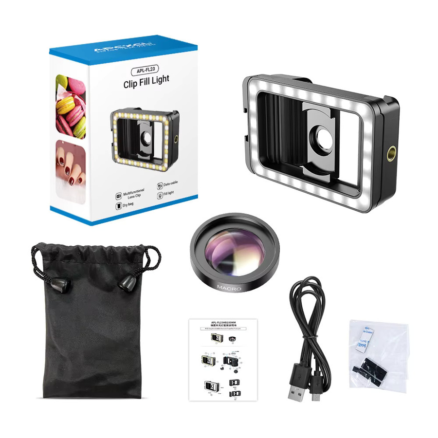 APEXEL HD 15x Super-Makro-Objektiv mit LED-Fülllicht in Schwarz für iPhone, Samsung und alle Smartphones - Bild 6