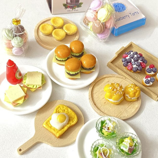 FJ&LUK HOUSE Miniatur Hamburger Obst Salat Lebensmittel 1-teiliges Set - Bild 1