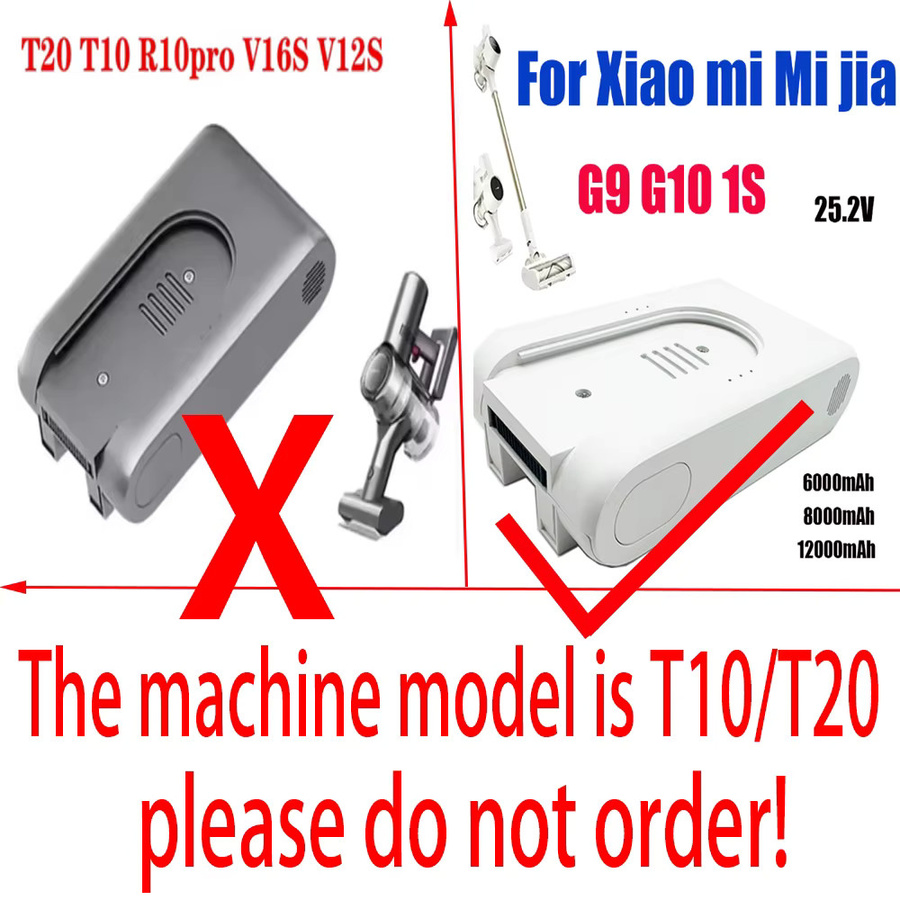 Xiaomi Wiederaufladbarer Lithium-Ionen-Akku 12000mAh für Mijia G9 G10 Kabellose Staubsauger - Bild 2