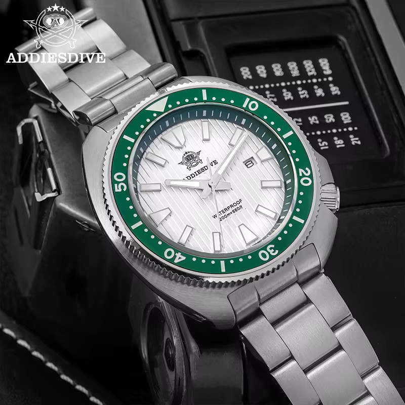 ADDIESDIVE Taucheruhr, Quarz, Edelstahl, Saphirglas, 20 ATM, Herren - Bild 1