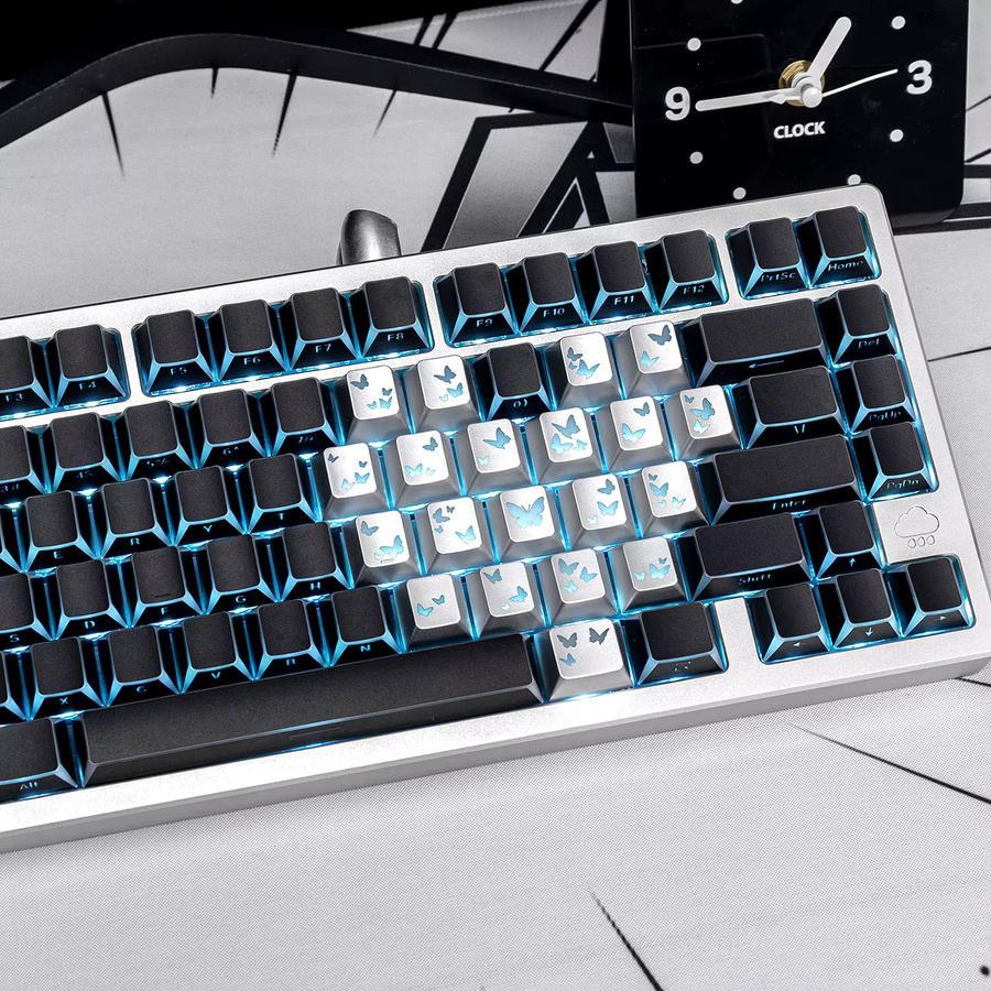 Venit Keys Shadow Butterfly Tastenkappen im Cherry Profile mit Double Shot Herzform für mechanische MX-Tastaturen - Bild 3
