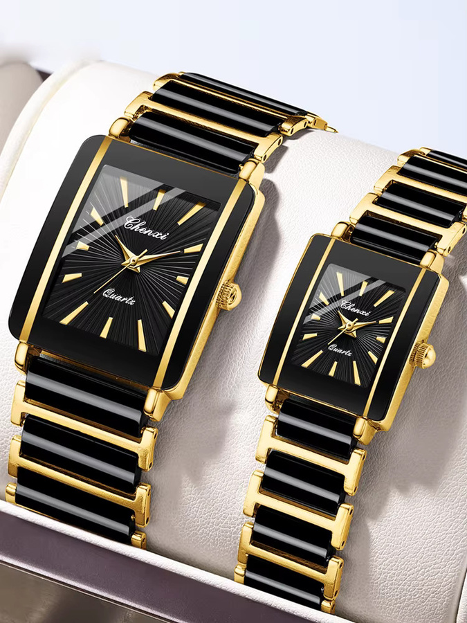 CHENXI Armbanduhr, Keramik, Gold, Quarz, Unisex, Wasserdicht - Bild 6